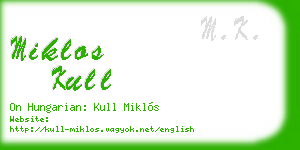 miklos kull business card
